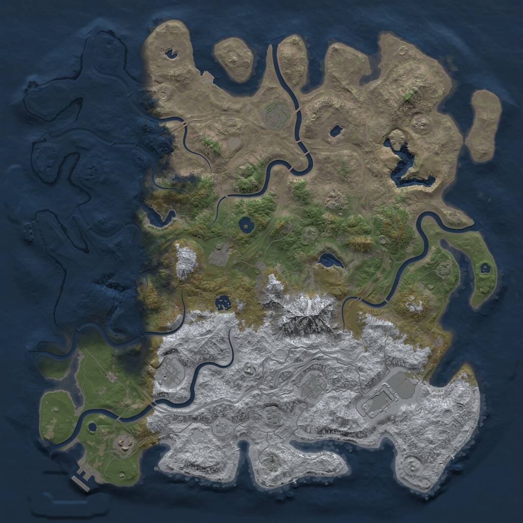 Rust Map: Procedural Map, Size: 5000, Seed: 6789, 15 Monuments