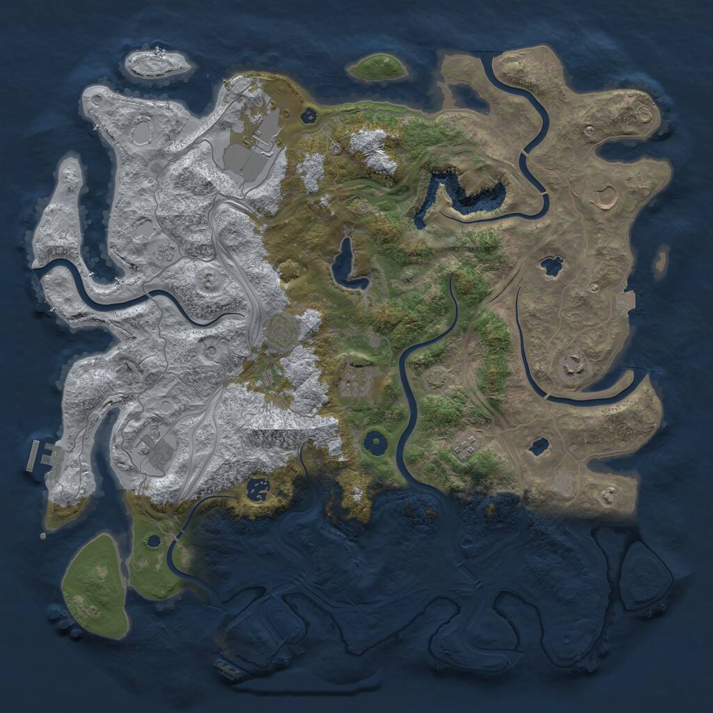 Rust Map: Procedural Map, Size: 4500, Seed: 57809048, 14 Monuments