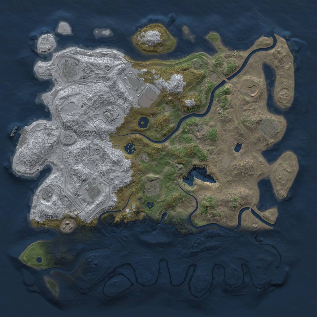 Rust Map: Procedural Map, Size: 4250, Seed: 1145144149, 16 Monuments