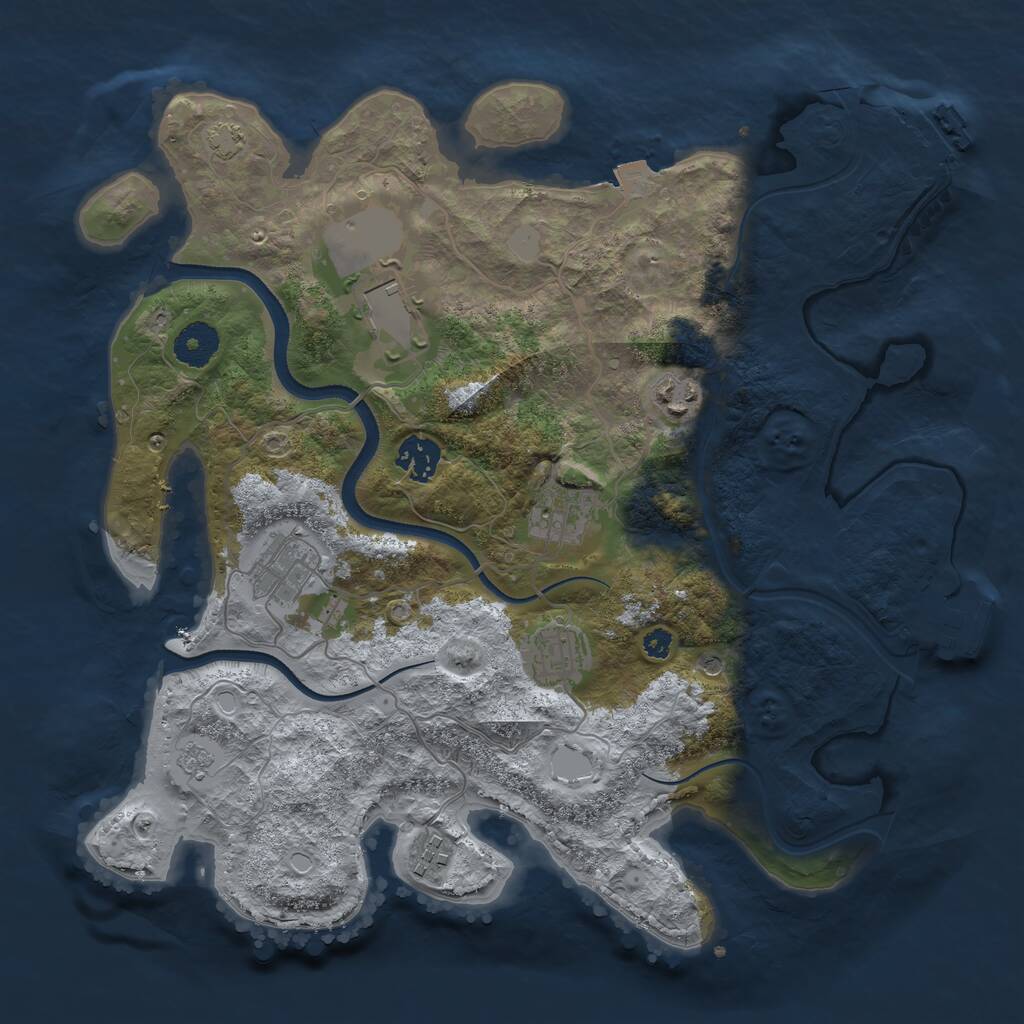 Rust Map: Procedural Map, Size: 3500, Seed: 140430545, 13 Monuments