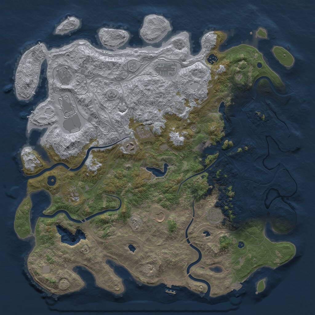 Rust Map: Procedural Map, Size: 4800, Seed: 494473298, 17 Monuments