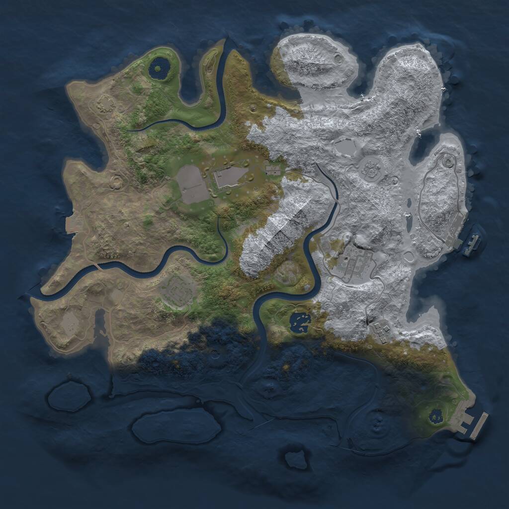 Rust Map: Procedural Map, Size: 3500, Seed: 902207036, 11 Monuments