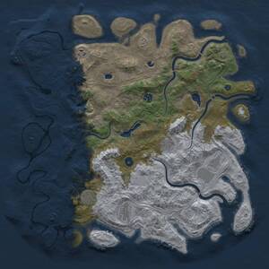 Thumbnail Rust Map: Procedural Map, Size: 4500, Seed: 46932852, 12 Monuments