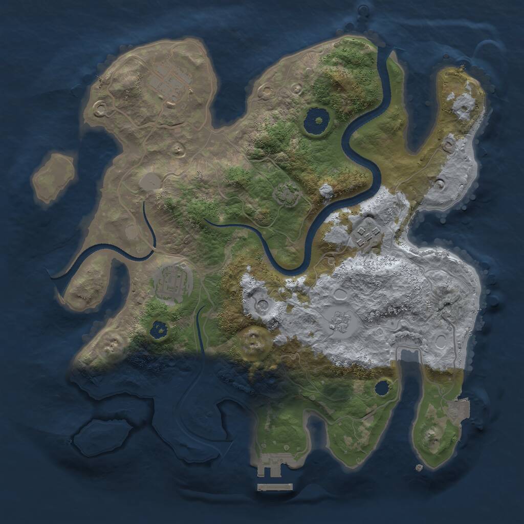 Rust Map: Procedural Map, Size: 3000, Seed: 903201482, 8 Monuments