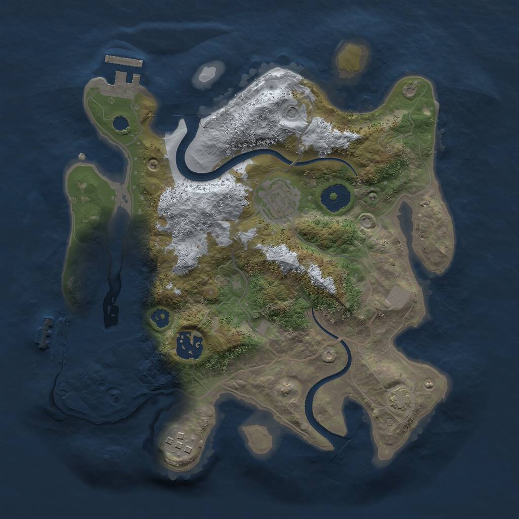 Rust Map: Procedural Map, Size: 2800, Seed: 271111663, 8 Monuments