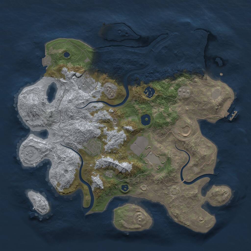 Rust Map: Procedural Map, Size: 3500, Seed: 1627646896, 12 Monuments