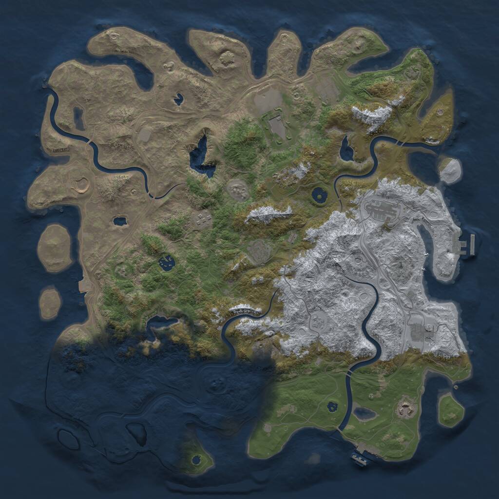 Rust Map: Procedural Map, Size: 4800, Seed: 794916134, 17 Monuments
