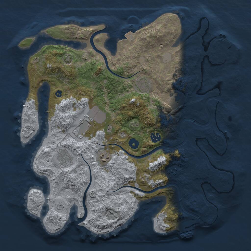 Rust Map: Procedural Map, Size: 3650, Seed: 51000, 13 Monuments