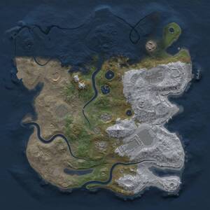 Thumbnail Rust Map: Procedural Map, Size: 3500, Seed: 1030608998, 14 Monuments