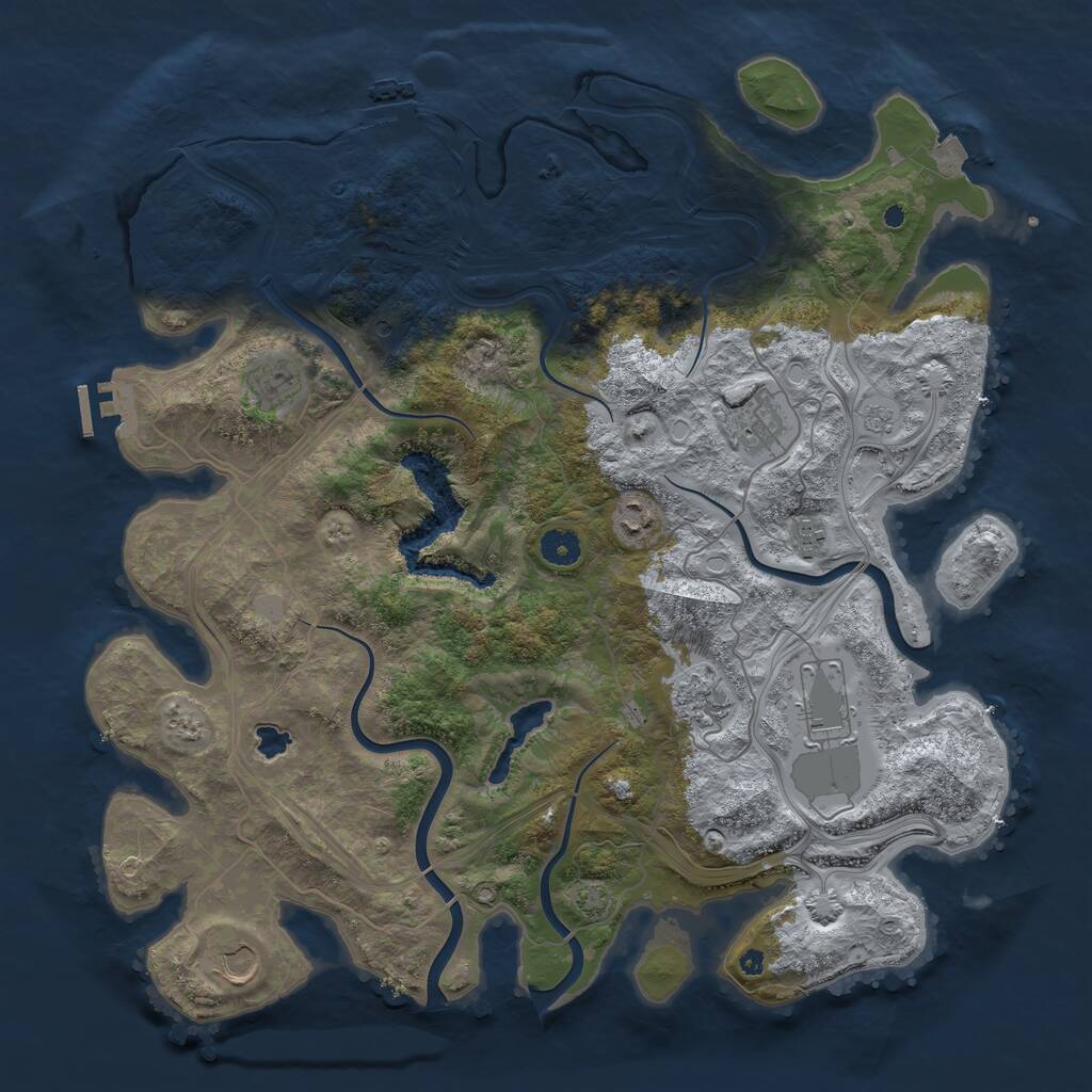 Rust Map: Procedural Map, Size: 4250, Seed: 2011277629, 13 Monuments