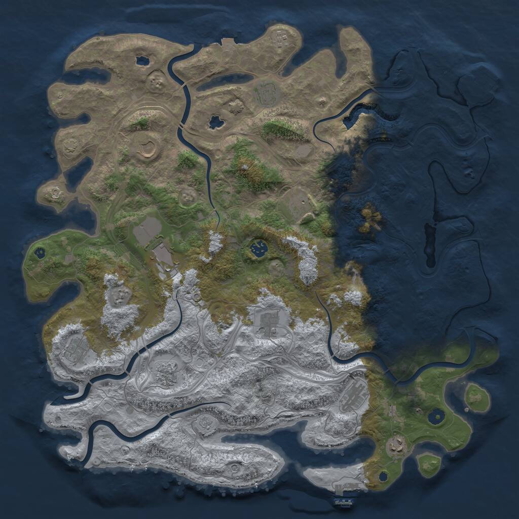 Rust Map: Procedural Map, Size: 4800, Seed: 380235154, 17 Monuments