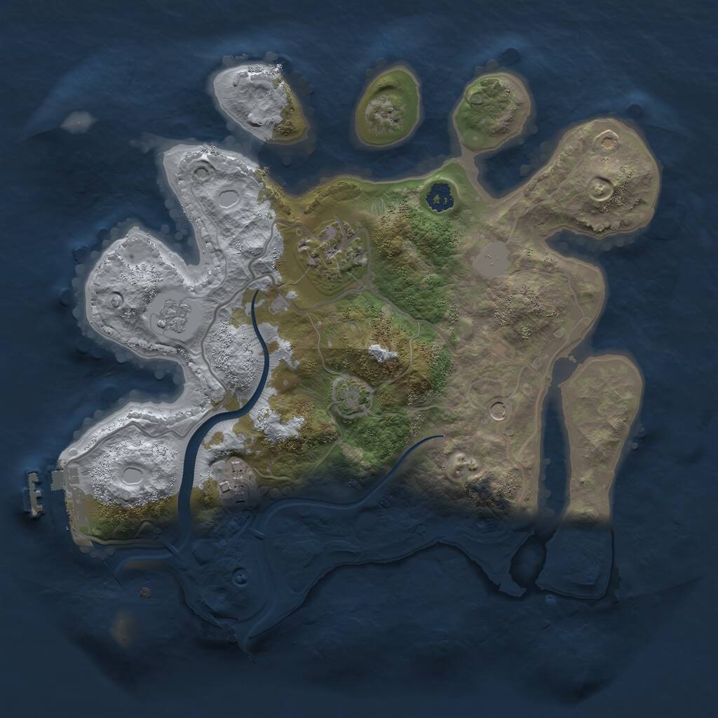 Rust Map: Procedural Map, Size: 2600, Seed: 499838691, 7 Monuments