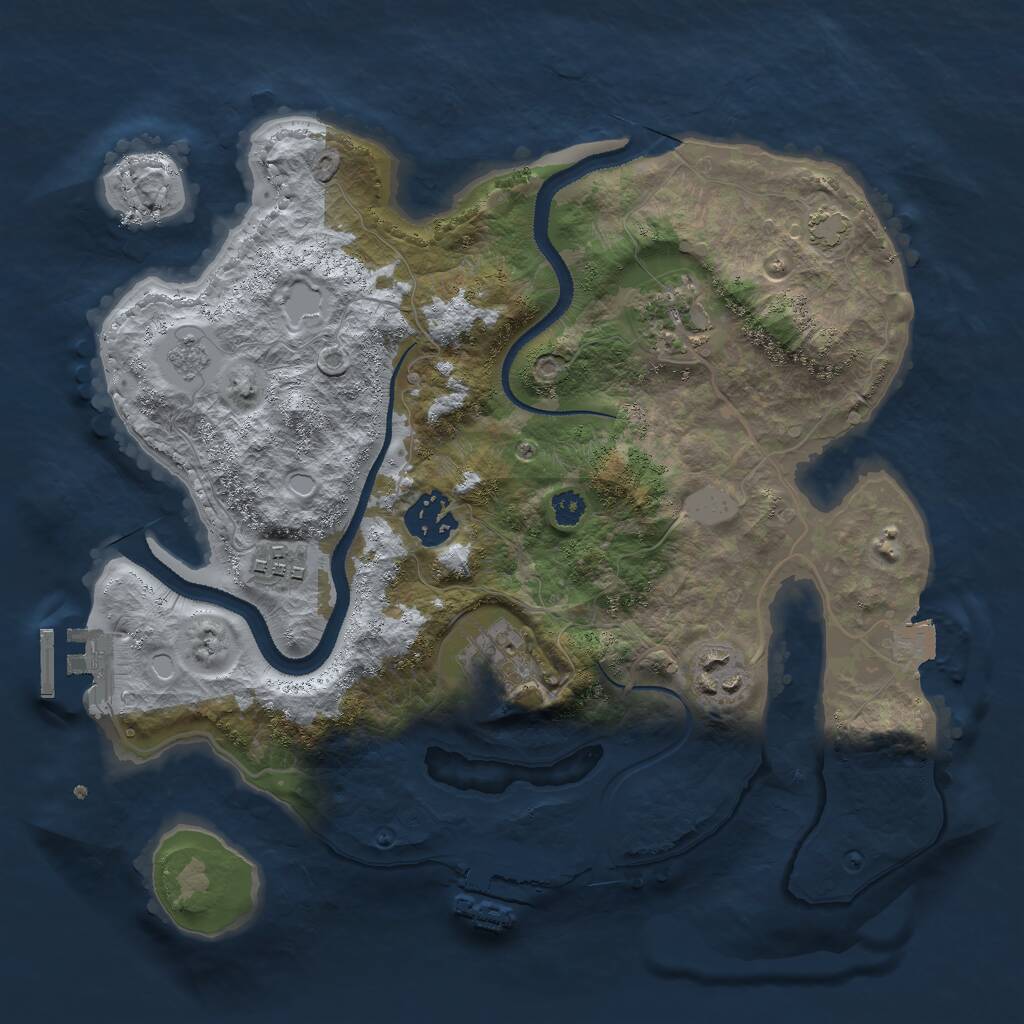 Rust Map: Procedural Map, Size: 3000, Seed: 604411, 10 Monuments