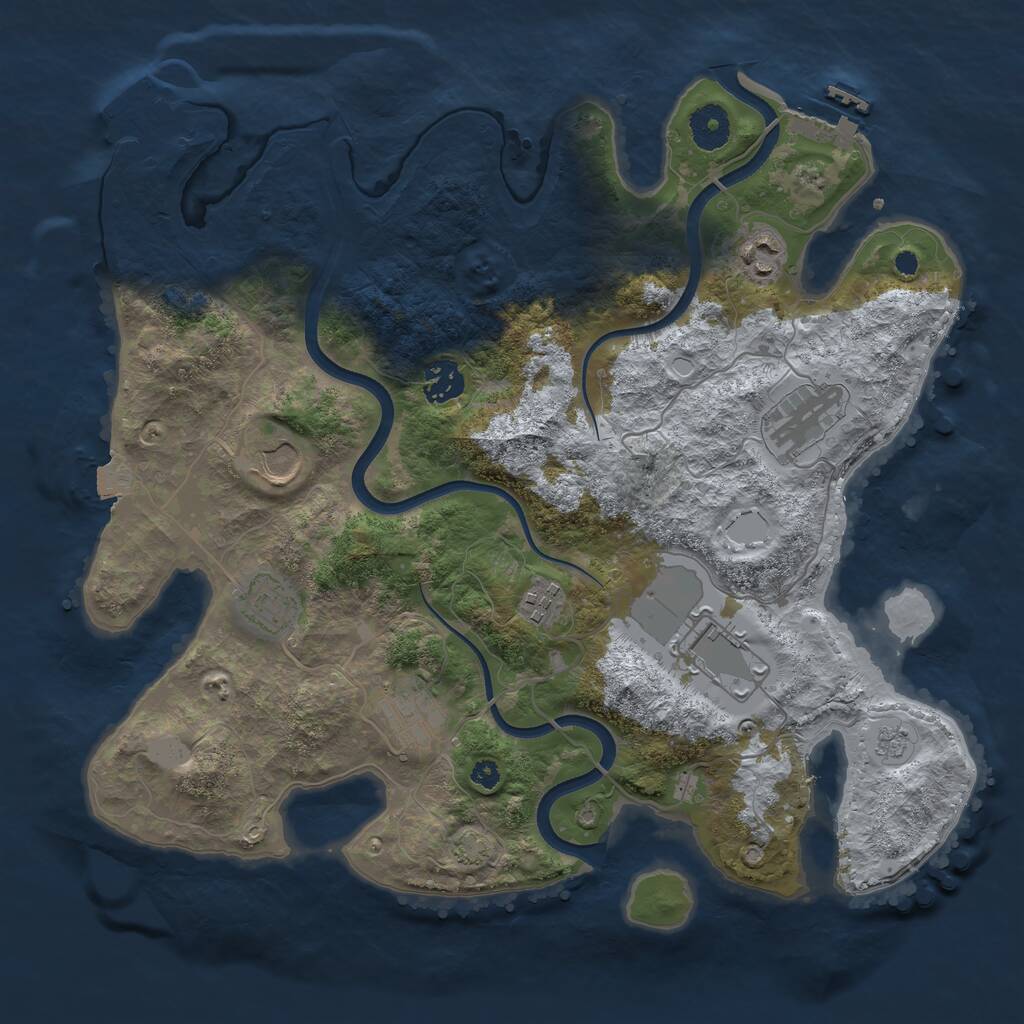 Rust Map: Procedural Map, Size: 3600, Seed: 941818, 13 Monuments