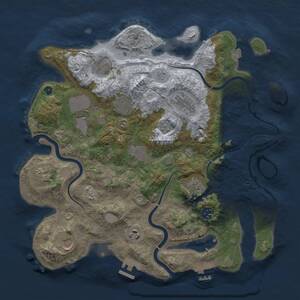 Thumbnail Rust Map: Procedural Map, Size: 3700, Seed: 455715369, 17 Monuments