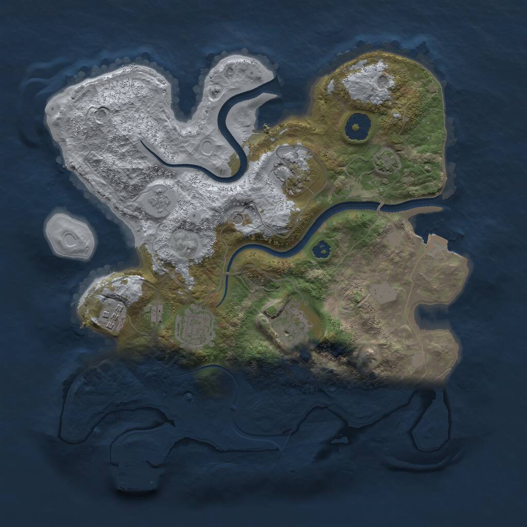 Rust Map: Procedural Map, Size: 3000, Seed: 1499388427, 9 Monuments