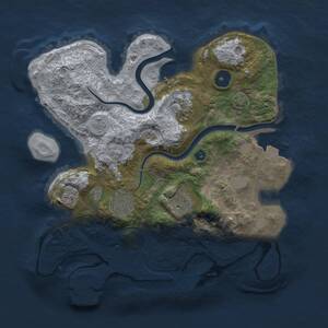 Thumbnail Rust Map: Procedural Map, Size: 3000, Seed: 1499388427, 9 Monuments