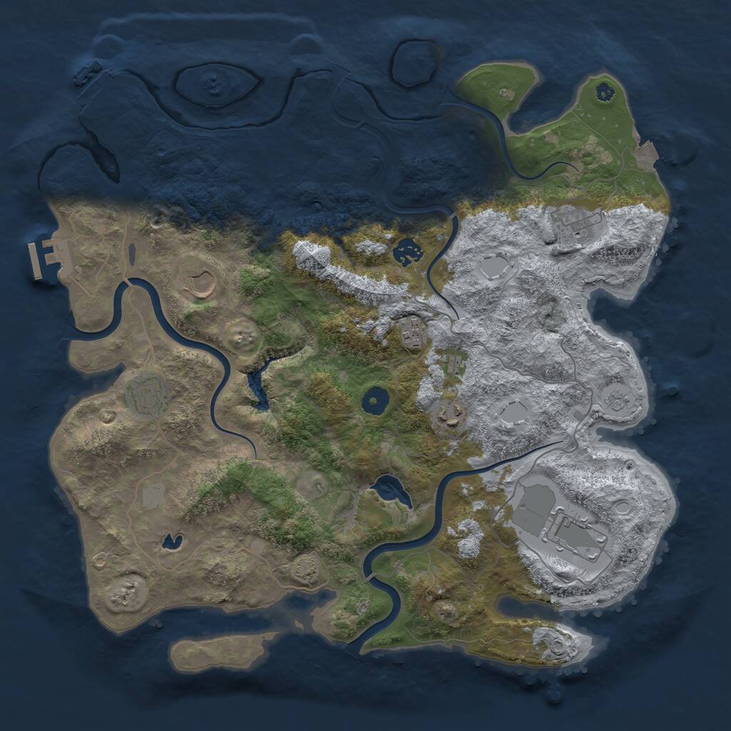 Rust Map: Procedural Map, Size: 4000, Seed: 196392511, 12 Monuments
