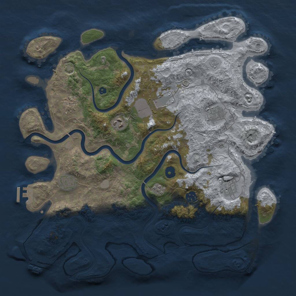 Rust Map: Procedural Map, Size: 3955, Seed: 40000, 14 Monuments