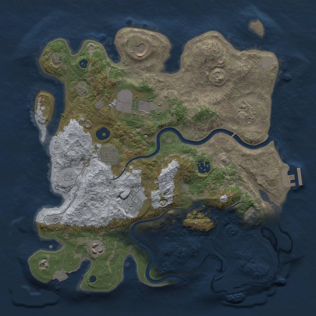 Rust Map: Procedural Map, Size: 3600, Seed: 2594, 14 Monuments