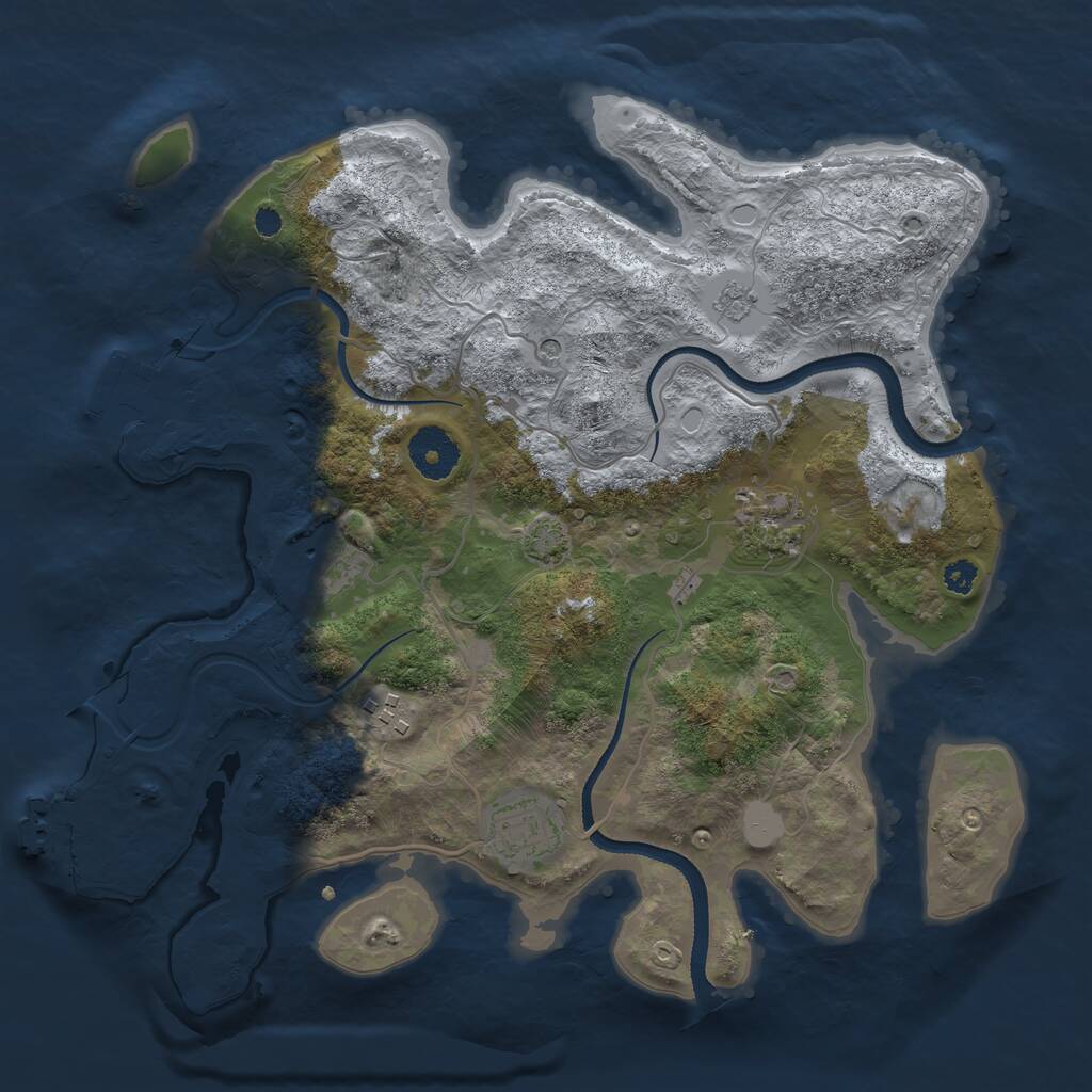 Rust Map: Procedural Map, Size: 3250, Seed: 1473437888, 10 Monuments