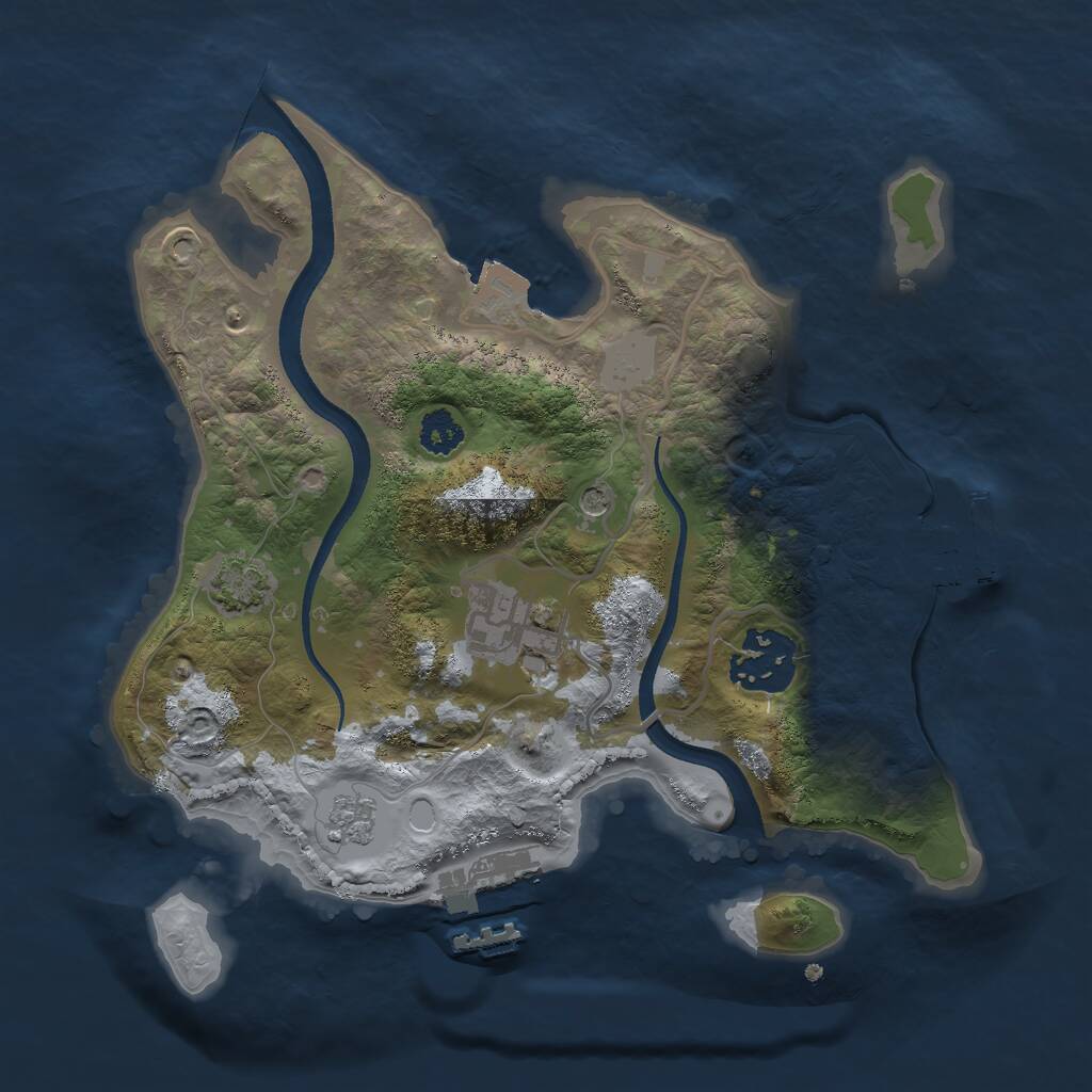 Rust Map: Procedural Map, Size: 2500, Seed: 106022686, 8 Monuments