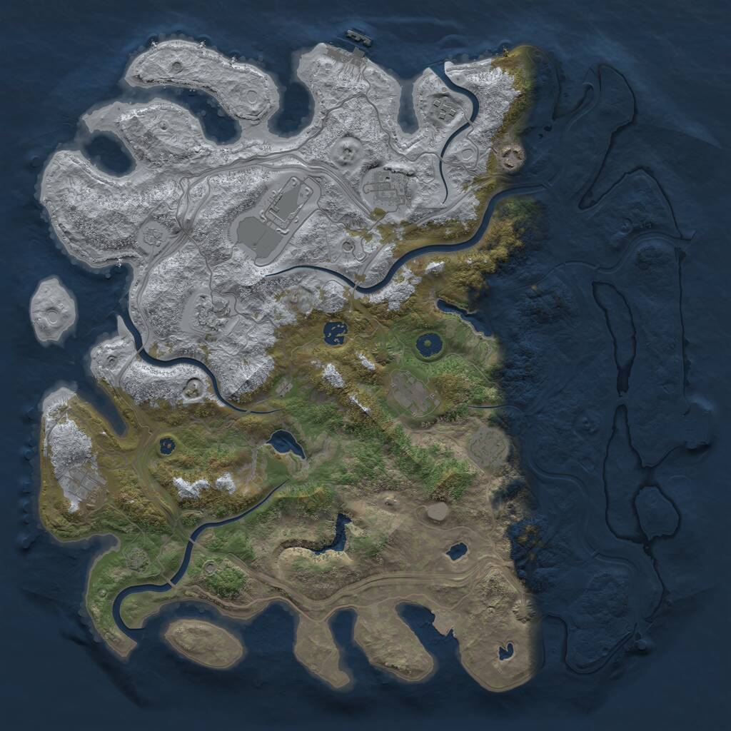 Rust Map: Procedural Map, Size: 4500, Seed: 1663858475, 15 Monuments