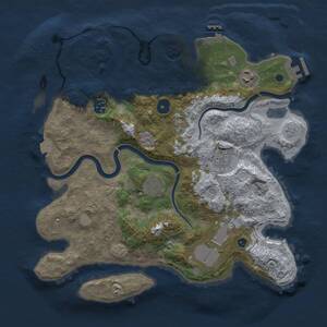 Thumbnail Rust Map: Procedural Map, Size: 3500, Seed: 275651092, 12 Monuments