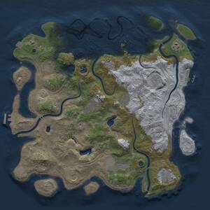 Thumbnail Rust Map: Procedural Map, Size: 4250, Seed: 174939613, 17 Monuments
