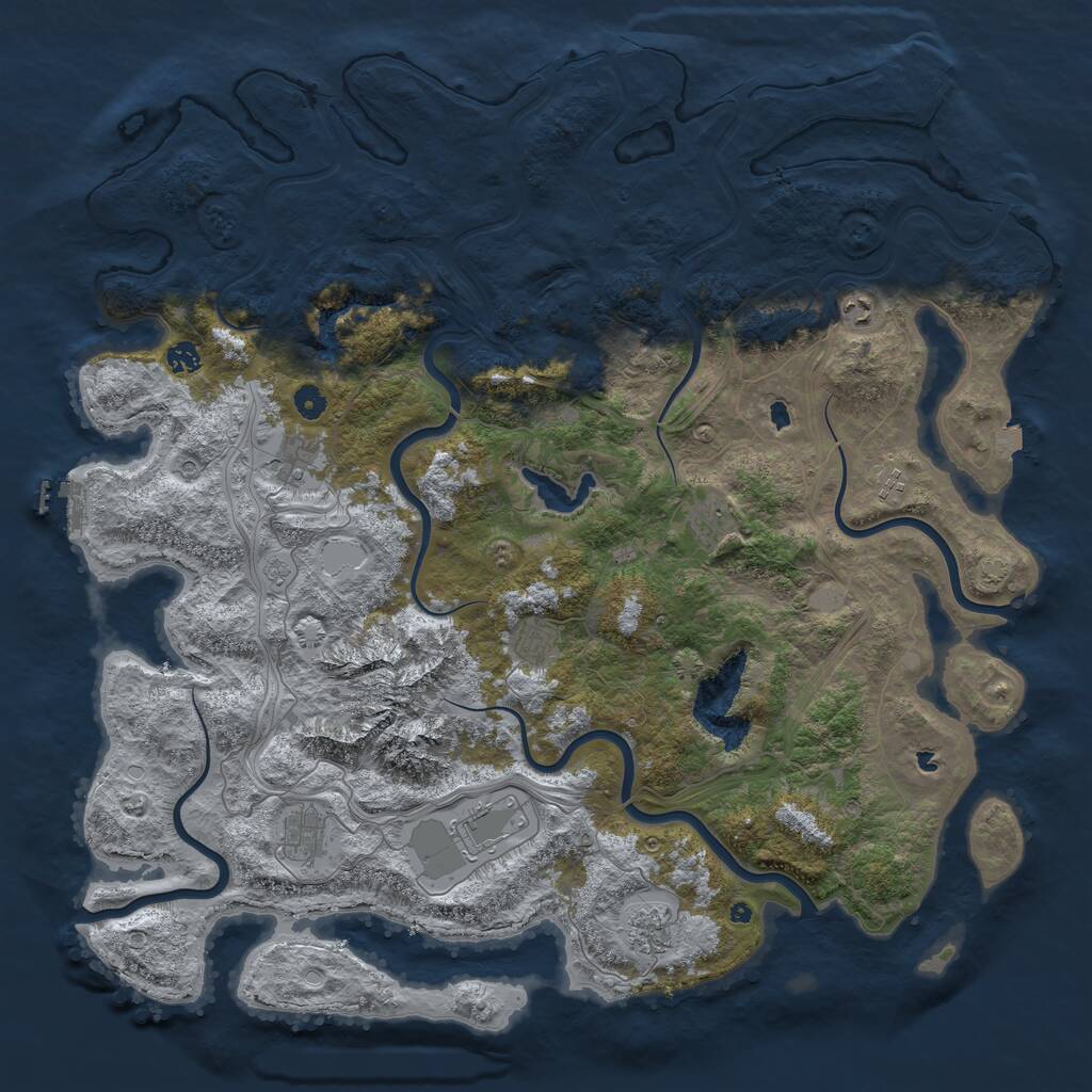 Rust Map: Procedural Map, Size: 5000, Seed: 25896, 15 Monuments