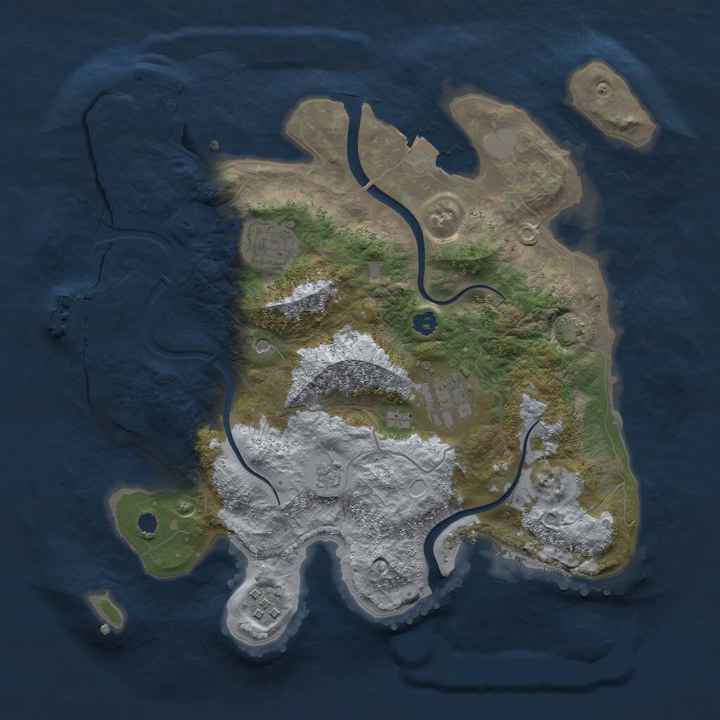 Rust Map: Procedural Map, Size: 3000, Seed: 916190318, 9 Monuments