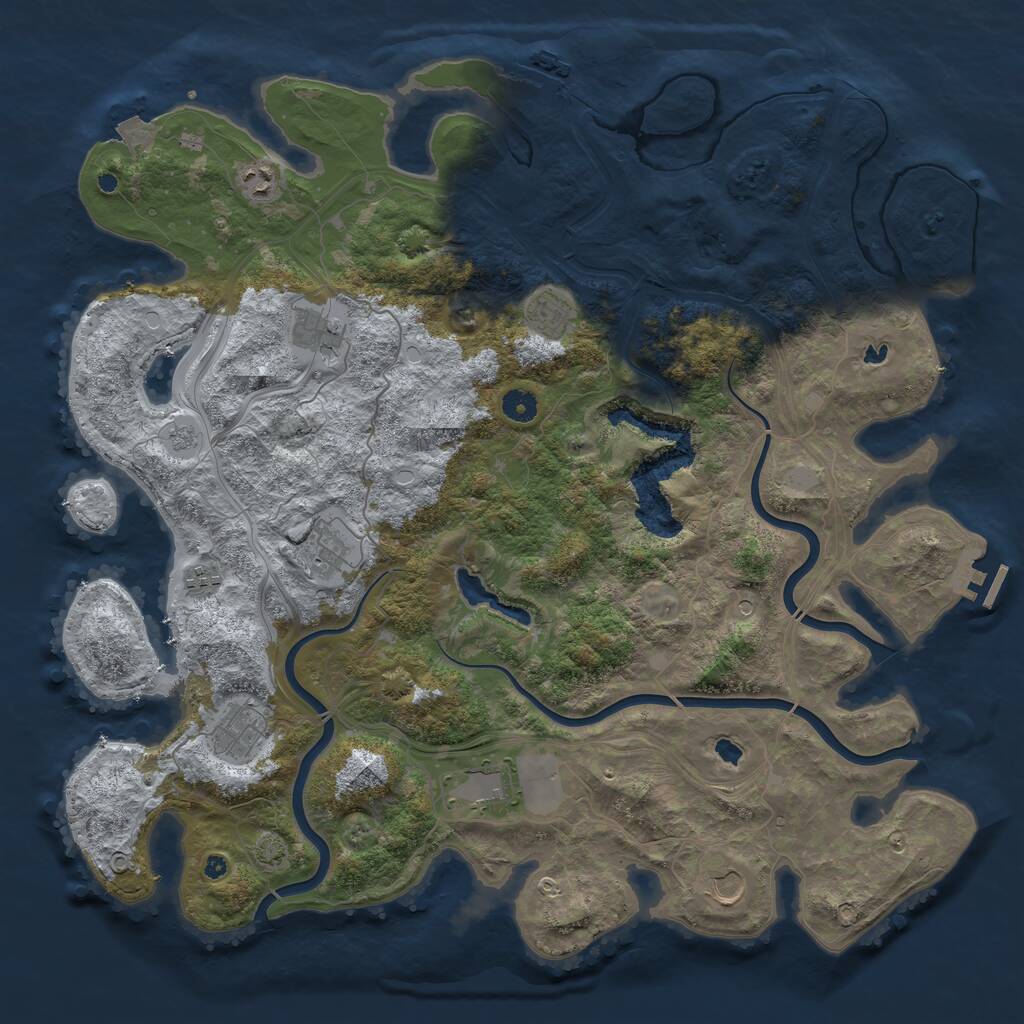 Rust Map: Procedural Map, Size: 4500, Seed: 374934687, 14 Monuments