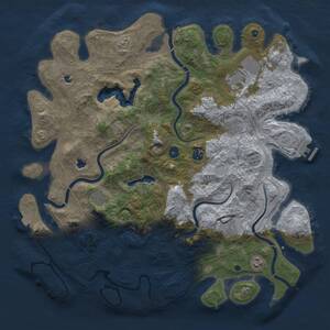 Thumbnail Rust Map: Procedural Map, Size: 4500, Seed: 1110489941, 12 Monuments