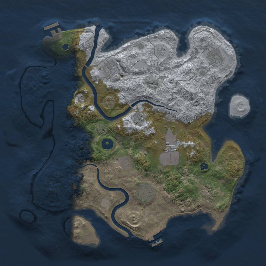Rust Map: Procedural Map, Size: 3500, Seed: 70211560, 13 Monuments
