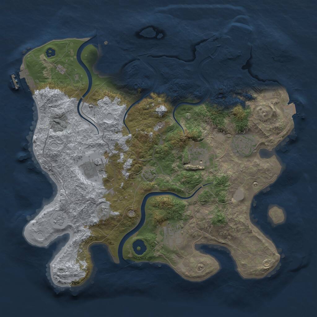 Rust Map: Procedural Map, Size: 3300, Seed: 708681740, 10 Monuments