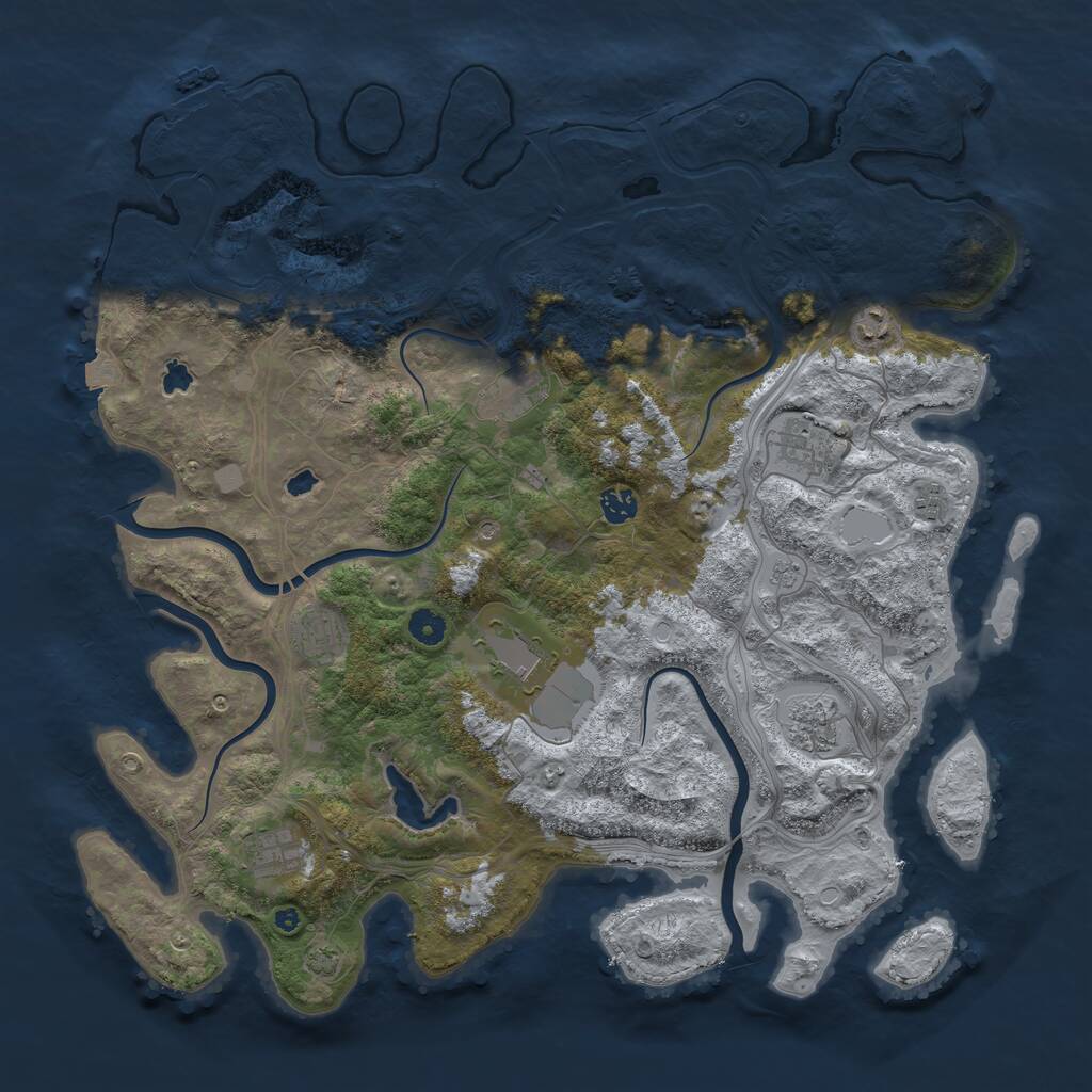 Rust Map: Procedural Map, Size: 4500, Seed: 538747575, 15 Monuments
