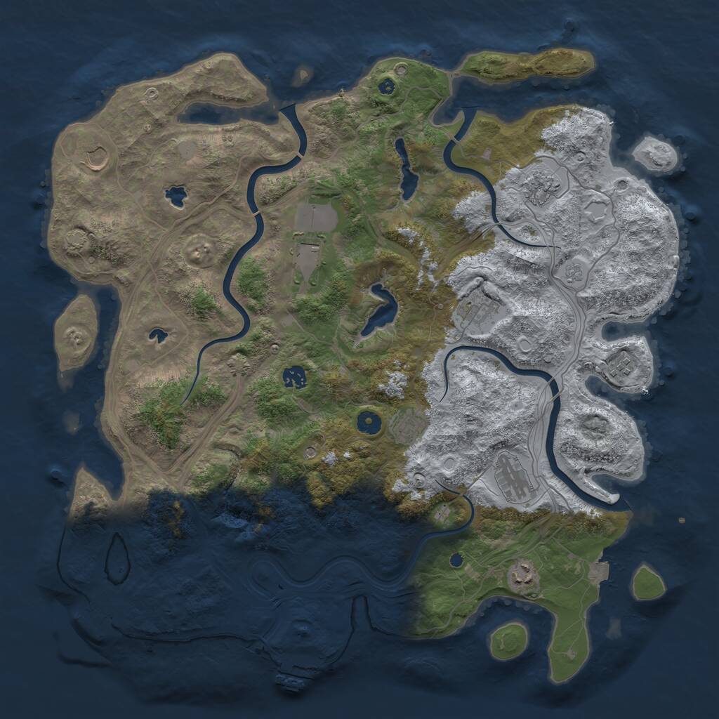 Rust Map: Procedural Map, Size: 4500, Seed: 719186293, 15 Monuments