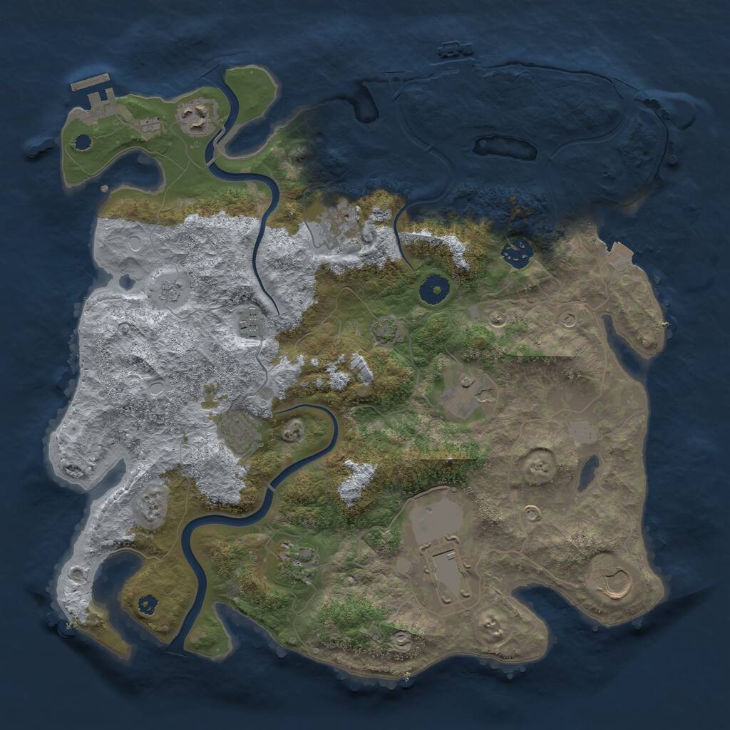 Rust Map: Procedural Map, Size: 3750, Seed: 204209799, 15 Monuments
