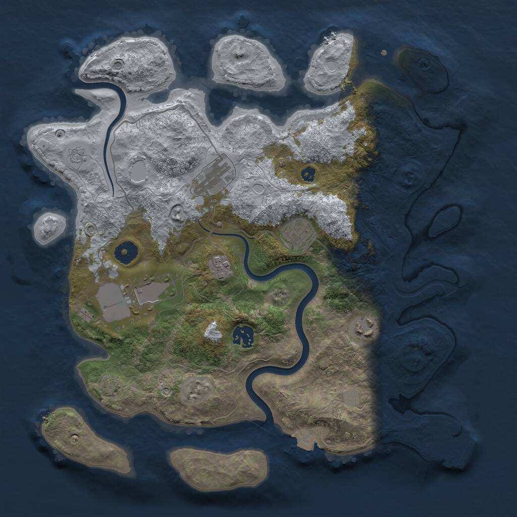 Rust Map: Procedural Map, Size: 3500, Seed: 4656, 11 Monuments