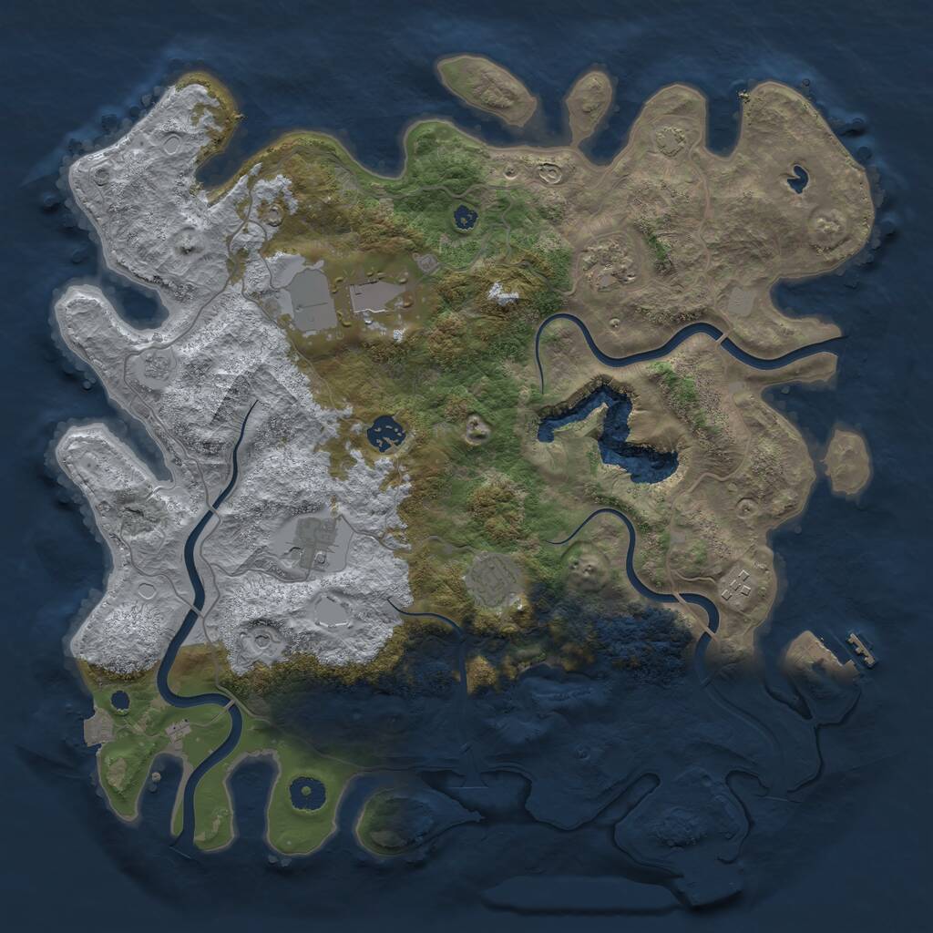 Rust Map: Procedural Map, Size: 4000, Seed: 559754412, 12 Monuments