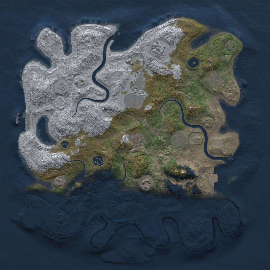 Rust Map: Procedural Map, Size: 3800, Seed: 913566744, 14 Monuments