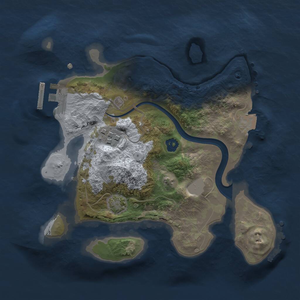 Rust Map: Procedural Map, Size: 2250, Seed: 30978, 4 Monuments