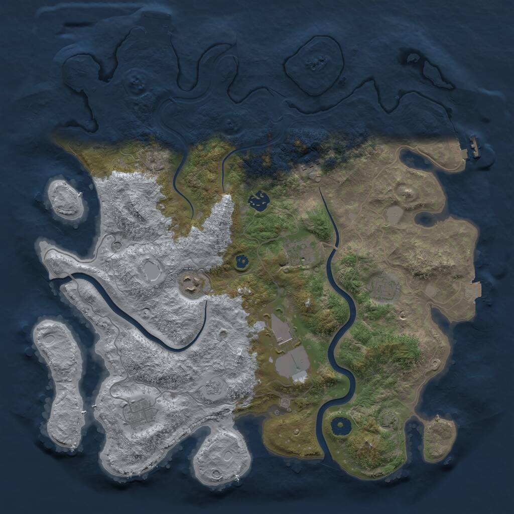 Rust Map: Procedural Map, Size: 3900, Seed: 1742355602, 13 Monuments