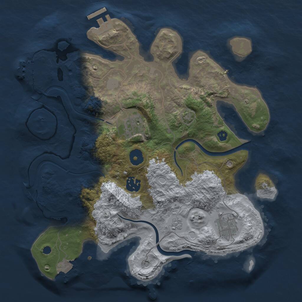 Rust Map: Procedural Map, Size: 3000, Seed: 89462, 9 Monuments