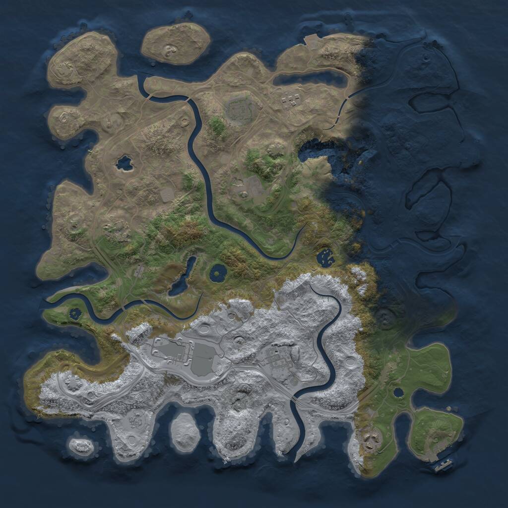 Rust Map: Procedural Map, Size: 4250, Seed: 142296031, 14 Monuments