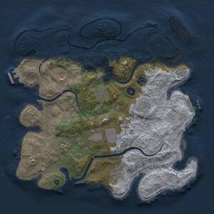 Thumbnail Rust Map: Procedural Map, Size: 3700, Seed: 1836715971, 14 Monuments