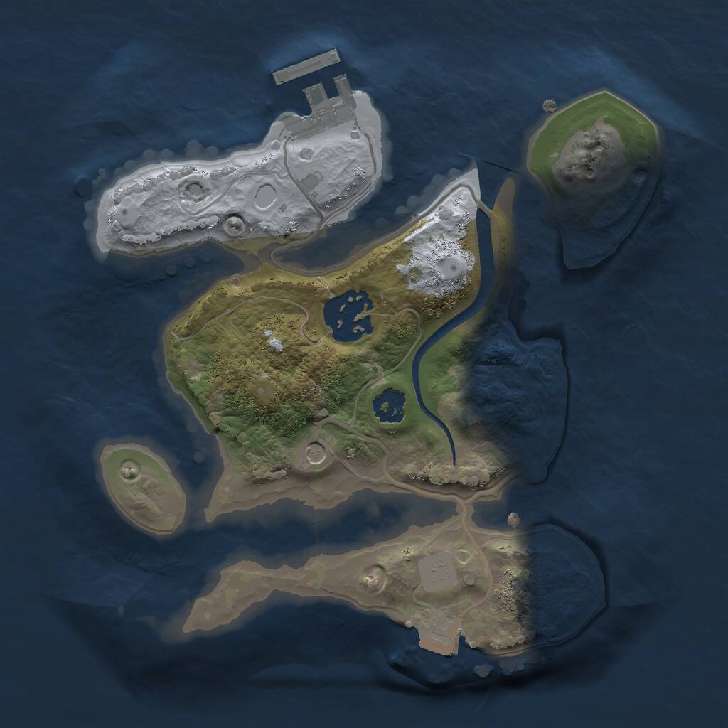 Rust Map: Procedural Map, Size: 2150, Seed: 22, 4 Monuments