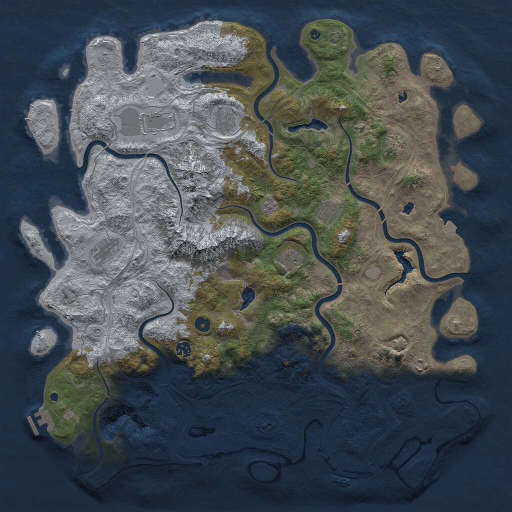 Rust Map: Procedural Map, Size: 5000, Seed: 788876938, 15 Monuments