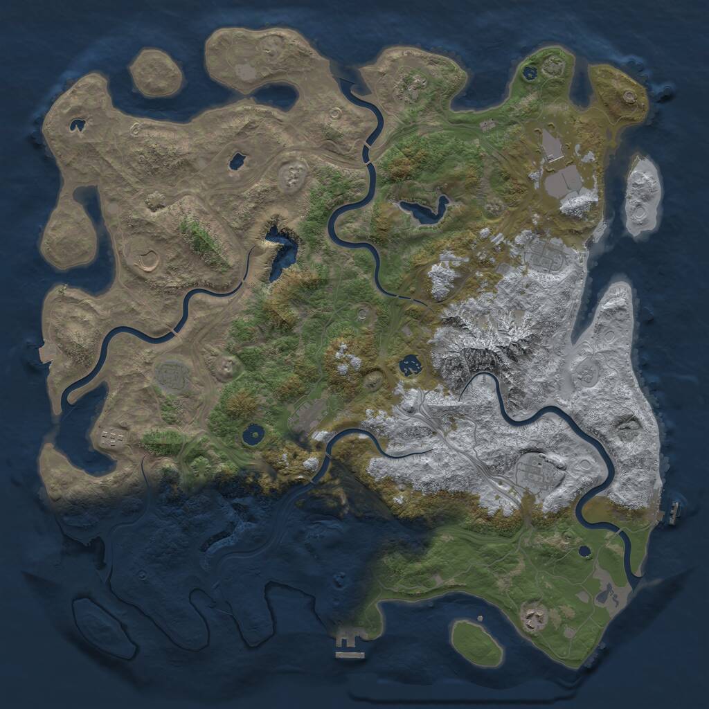 Rust Map: Procedural Map, Size: 5000, Seed: 1908197945, 16 Monuments