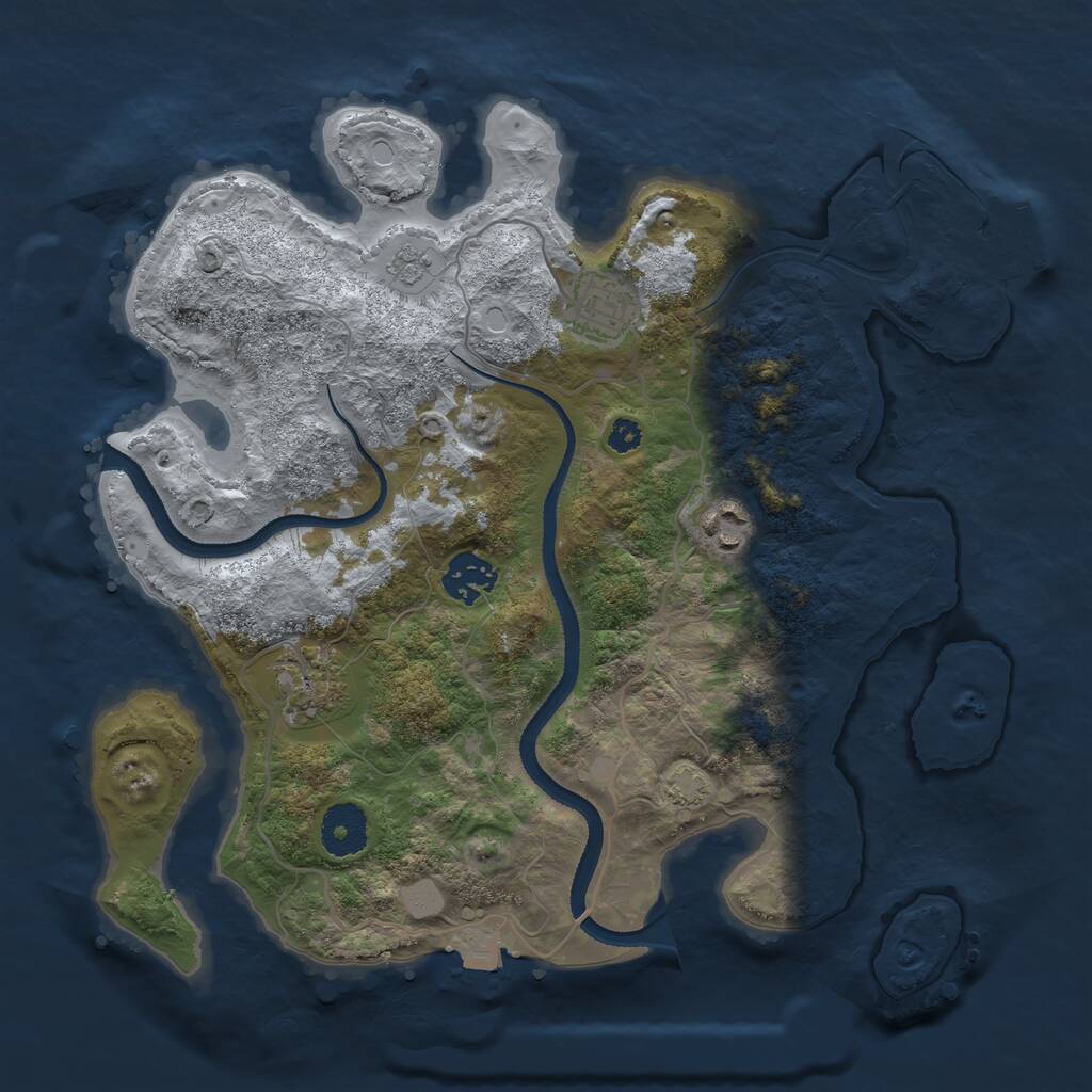 Rust Map: Procedural Map, Size: 3250, Seed: 400486079, 8 Monuments